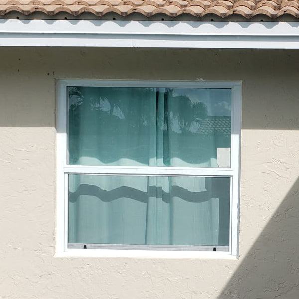 single hung hurricane window from outside