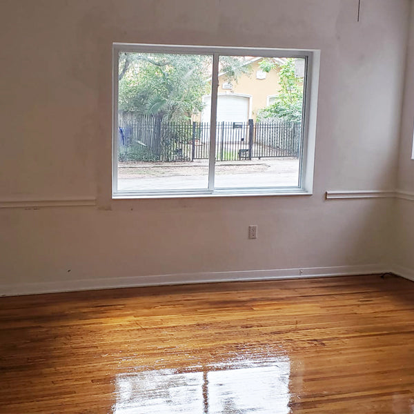 interior view of horizontal sliding window with hurricane zone approved impact glass in Coconut Grove, Florida