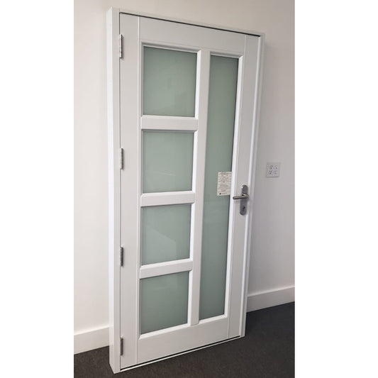 French Exterior Door with Design on Hurricane Resistant Glass