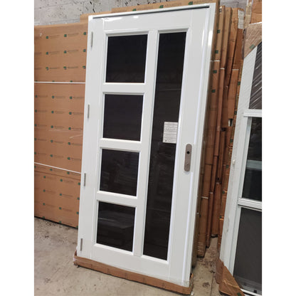 Single French Impact Resistant Exterior Door with grid design