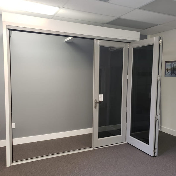 multi-fold impact resistant door in air master showroom